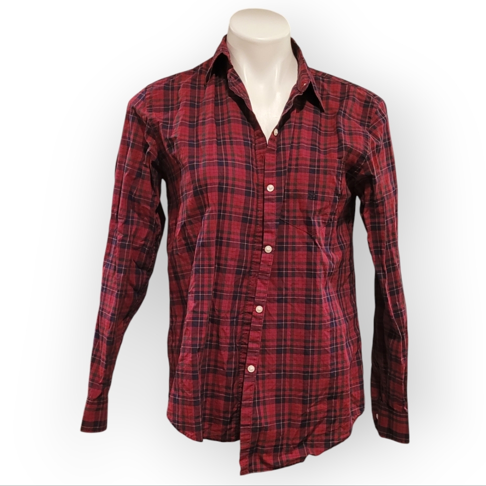 Ralph Lauren Womens Small Vintage 90s Y2K Plaid Button-up Shirt